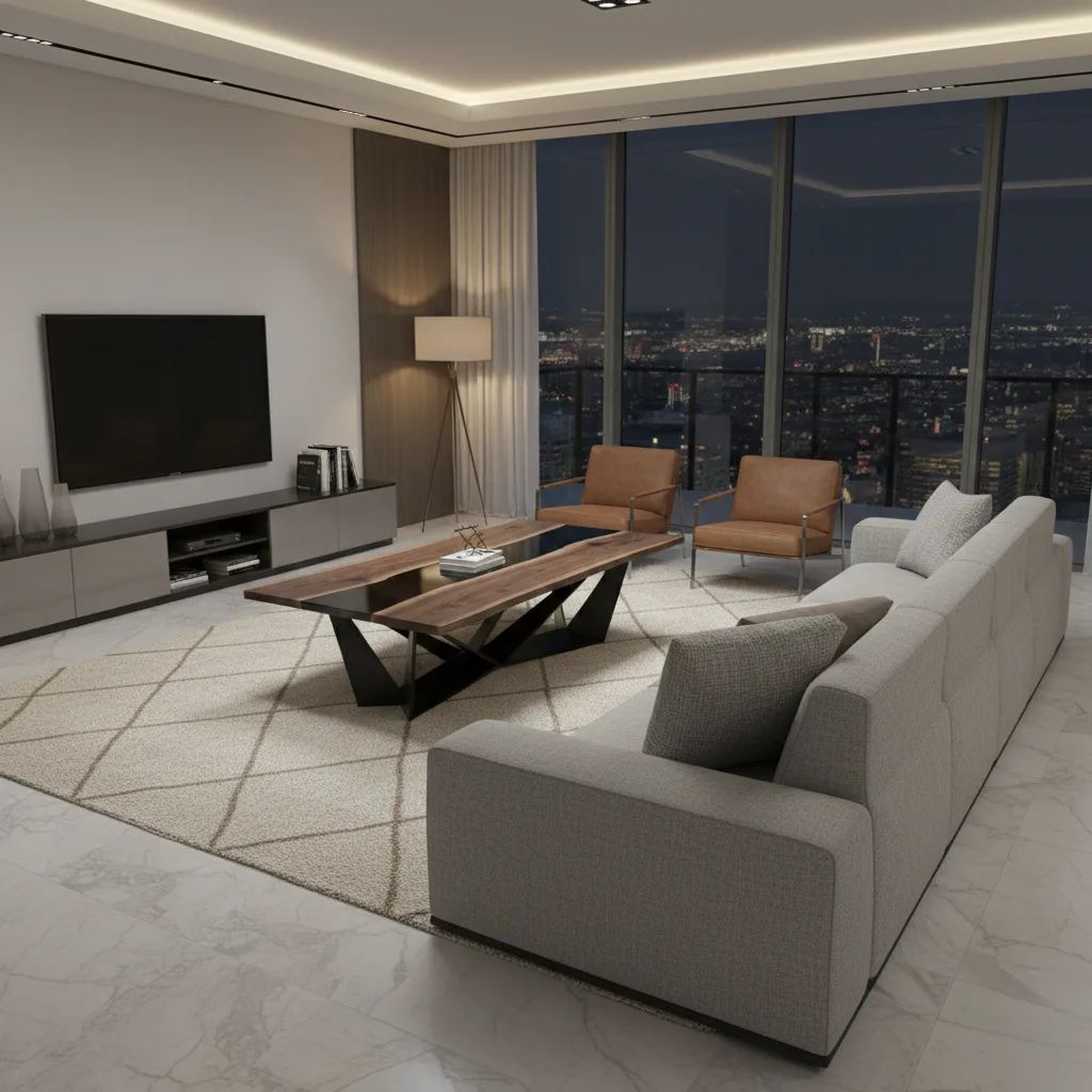 Urban Elegance Walnut Coffee Table