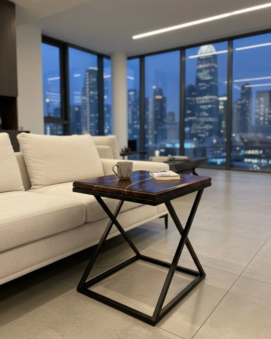 URBAN ELEGANCE – Solid Wood Side Table