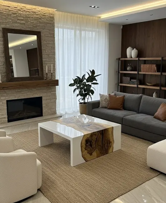 WHITE CRYSTAL – Modern White Base Coffee Table