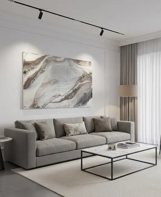 SILVER STORM – Abstract Epoxy Wall Art