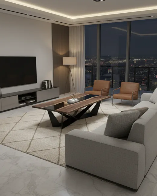 Urban Elegance Walnut Coffee Table