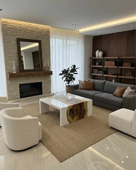 WHITE CRYSTAL – Modern White Base Coffee Table